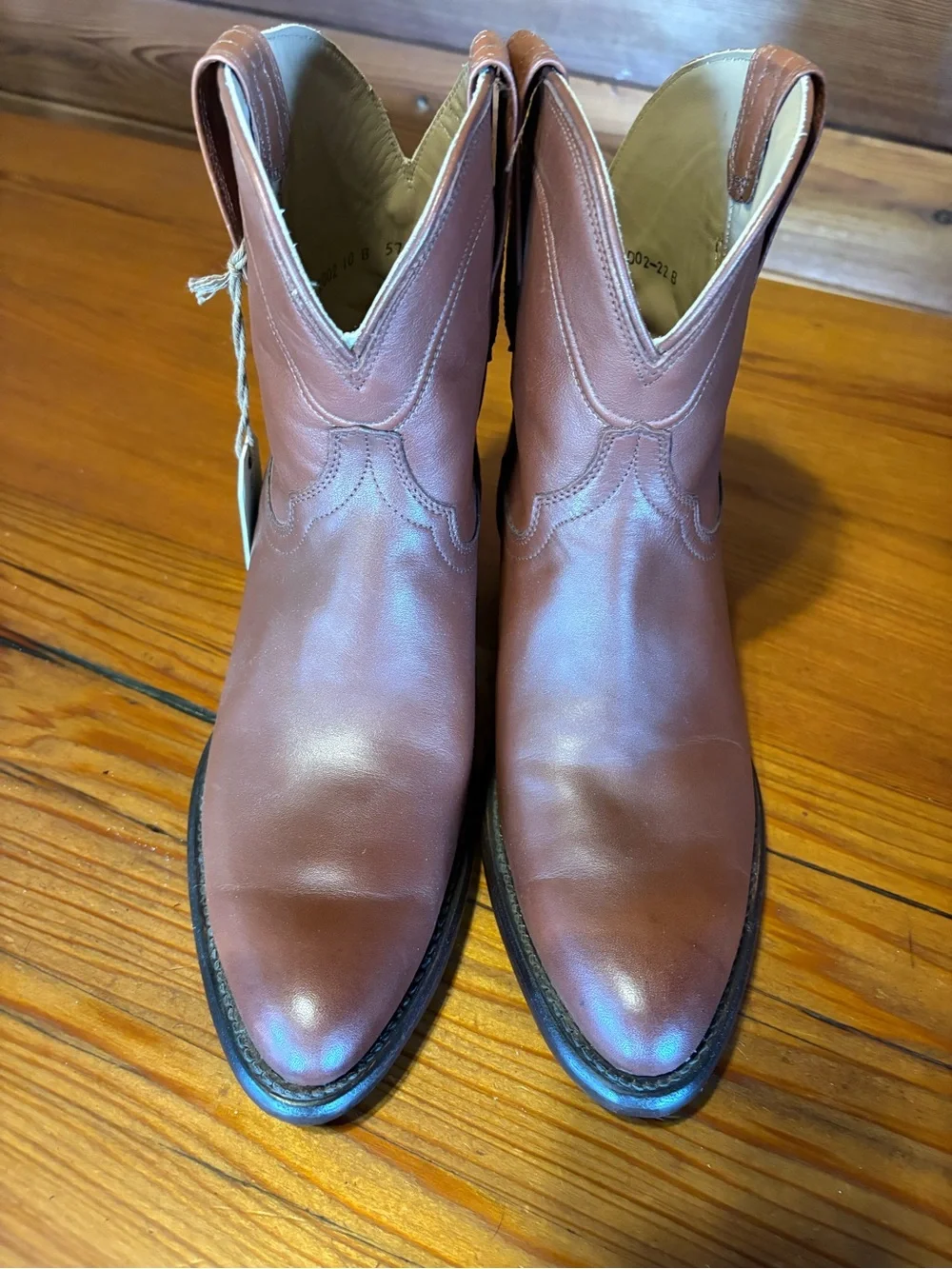 Tecovas Brown Leather Western Ankle Boots